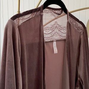 Brand new Suede and Lace Robe